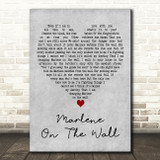 Suzanne Vega Marlene on the Wall Grey Heart Decorative Wall Art Gift Song Lyric Print