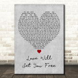 Kodaline Love Will Set You Free Grey Heart Decorative Wall Art Gift Song Lyric Print
