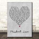 Captain & Tennille Muskrat Love Grey Heart Decorative Wall Art Gift Song Lyric Print