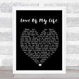 Love Of My Life Santana Black Heart Quote Song Lyric Print