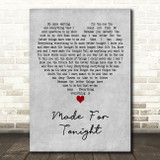 Richie Kotzen Made For Tonight Grey Heart Decorative Wall Art Gift Song Lyric Print