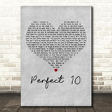 The Beautiful South Perfect 10 Grey Heart Decorative Wall Art Gift Song Lyric Print