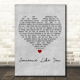 Dina Carroll Someone Like You Grey Heart Decorative Wall Art Gift Song Lyric Print