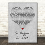 Guy Mitchell A Beggar In Love Grey Heart Decorative Wall Art Gift Song Lyric Print