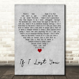 Travis Tritt If I Lost You Grey Heart Decorative Wall Art Gift Song Lyric Print