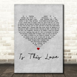 Alison Moyet Is This Love Grey Heart Decorative Wall Art Gift Song Lyric Print