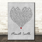 Duran Duran Planet Earth Grey Heart Decorative Wall Art Gift Song Lyric Print