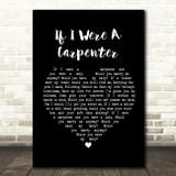 Johnny Cash If I Were A Carpenter Black Heart Song Lyric Quote Print