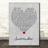 Elvis Presley Surrender Grey Heart Decorative Wall Art Gift Song Lyric Print
