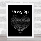K-Ci & JoJo All My Life Black Heart Song Lyric Quote Print