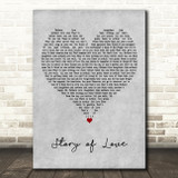 Bon Jovi Story of Love Grey Heart Decorative Wall Art Gift Song Lyric Print