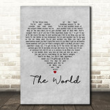 Brad Paisley The World Grey Heart Decorative Wall Art Gift Song Lyric Print