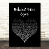 Limp Bizkit Behind Blue Eyes Black Heart Song Lyric Quote Print