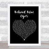 Limp Bizkit Behind Blue Eyes Black Heart Song Lyric Quote Print
