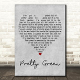 The Jam Pretty Green Grey Heart Decorative Wall Art Gift Song Lyric Print