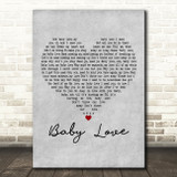 Diana Ross Baby Love Grey Heart Decorative Wall Art Gift Song Lyric Print