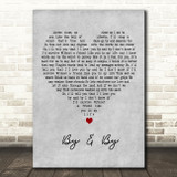Brett Dennen By & By Grey Heart Decorative Wall Art Gift Song Lyric Print