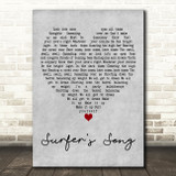James Surfers Song Grey Heart Decorative Wall Art Gift Song Lyric Print