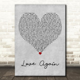 Dua Lipa Love Again Grey Heart Decorative Wall Art Gift Song Lyric Print
