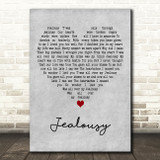Billy Fury Jealousy Grey Heart Decorative Wall Art Gift Song Lyric Print