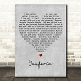 Mac Miller Youforia Grey Heart Decorative Wall Art Gift Song Lyric Print