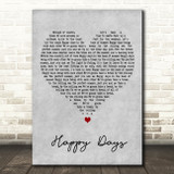 Squeeze Happy Days Grey Heart Decorative Wall Art Gift Song Lyric Print