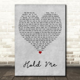 Tom Odell Hold Me Grey Heart Decorative Wall Art Gift Song Lyric Print