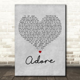 Dean Lewis Adore Grey Heart Decorative Wall Art Gift Song Lyric Print
