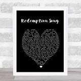 Redemption Song Bob Marley Black Heart Quote Song Lyric Print