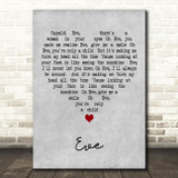 Jim Capaldi Eve Grey Heart Decorative Wall Art Gift Song Lyric Print