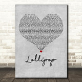 MIKA Lollipop Grey Heart Decorative Wall Art Gift Song Lyric Print
