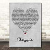 MKTO Classic Grey Heart Decorative Wall Art Gift Song Lyric Print