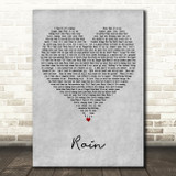 Madonna Rain Grey Heart Decorative Wall Art Gift Song Lyric Print