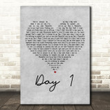 HONNE Day 1 Grey Heart Decorative Wall Art Gift Song Lyric Print