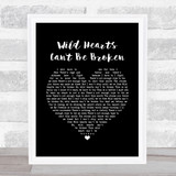 Pink Wild Black Hearts Can't Be Broken Black Heart Song Lyric Quote Print