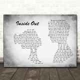 Zedd and Griff Inside Out Man Lady Couple Grey Decorative Wall Art Gift Song Lyric Print