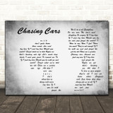 Snow Patrol Chasing Cars Man Lady Couple Grey Decorative Wall Art Gift Song Lyric Print