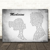 James Arthur Medicine Man Lady Couple Grey Decorative Wall Art Gift Song Lyric Print