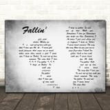 Alicia Keys Fallin' Man Lady Couple Grey Decorative Wall Art Gift Song Lyric Print