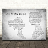 Eminem Love the Way You Lie Man Lady Couple Grey Decorative Gift Song Lyric Print