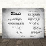Bee Gees Words Man Lady Couple Grey Decorative Wall Art Gift Song Lyric Print