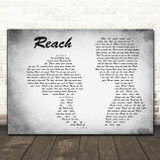 S Club 7 Reach Man Lady Couple Grey Decorative Wall Art Gift Song Lyric Print