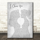 Sara Bareilles I Choose You Lesbian Women Gay Brides Couple Wedding Grey Song Lyric Print