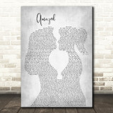 Lonestar Amazed Lesbian Women Gay Brides Couple Wedding Grey Wall Art Song Lyric Print