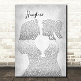 Mena Hourglass Lesbian Women Gay Brides Couple Wedding Grey Wall Art Song Lyric Print