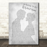 Aretha Franklin (You Make Me Feel Like) A Natural Woman Man Lady Bride Groom Wedding Grey Song Lyric Print
