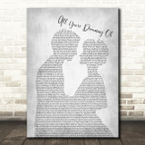 Liam Gallagher All You're Dreaming Of Man Lady Bride Groom Wedding Grey Song Lyric Print