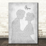 Justin Bieber Anyone Man Lady Bride Groom Wedding Grey Decorative Gift Song Lyric Print