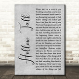Choir of Young Believers Hollow Talk Grey Rustic Script Decorative Wall Art Gift Song Lyric Print