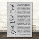 The Dubliners Black Velvet Band Grey Rustic Script Decorative Wall Art Gift Song Lyric Print